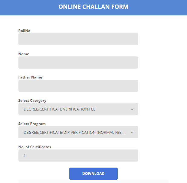 Challan form download