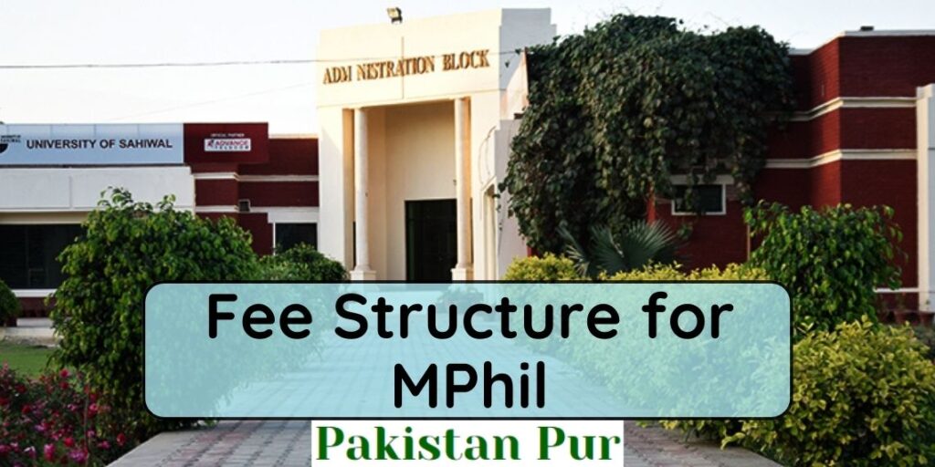 Fee Structure for MPhil
